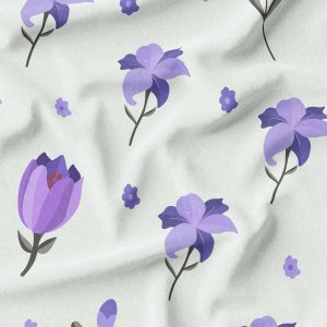  پارچه لباس پارچه باما مدل کرپ بوگاتی طرح گلهای آبرنگی کد 6011286