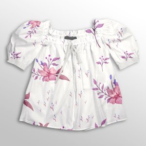 خرید آنلاین پارچه لباس پارچه باما مدل کرپ بوگاتی طرح گل هنری کد 6011320