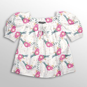 خرید آنلاین  پارچه لباس پارچه باما مدل کرپ بوگاتی طرح گل فانتزی کد 6011256