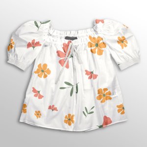 خرید آنلاین  پارچه لباس پارچه باما مدل کرپ بوگاتی طرح گل و برگ کد 6011272