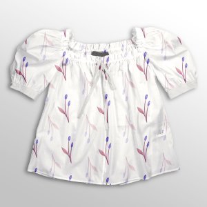 خرید آنلاین پارچه لباس پارچه باما مدل کرپ بوگاتی طرح برگ و گل هنری کد 6011310
