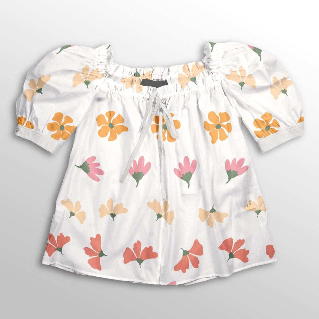 خرید اینترنتی  پارچه لباس پارچه باما مدل کرپ بوگاتی طرح گل هنری ریز  کد 6011275