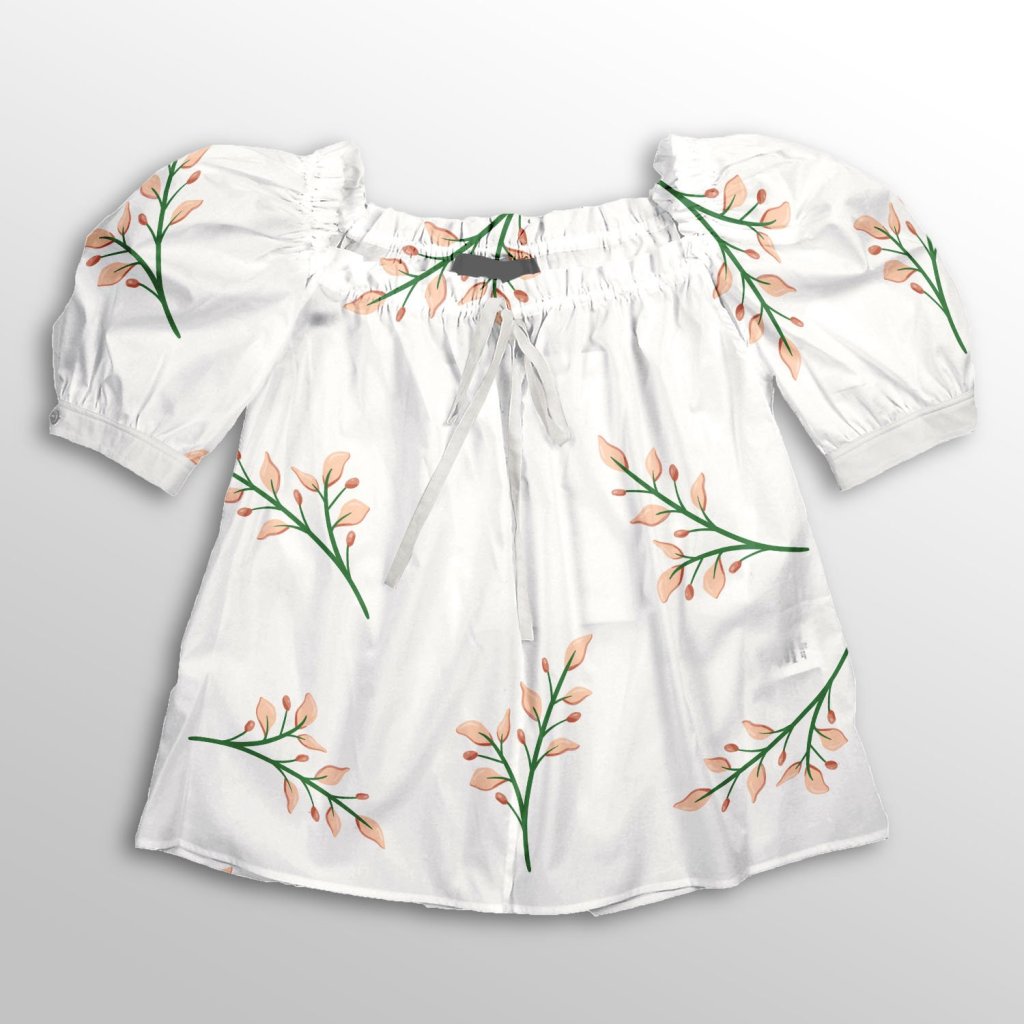 فروش اینترنتی پارچه لباس پارچه باما مدل کرپ بوگاتی طرح برگ کیوت کد 6011306
