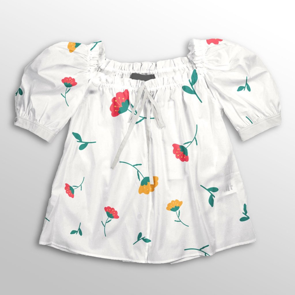 خرید اینترنتی  پارچه لباس پارچه باما مدل کرپ بوگاتی طرح گل های بهاری کد 6011280