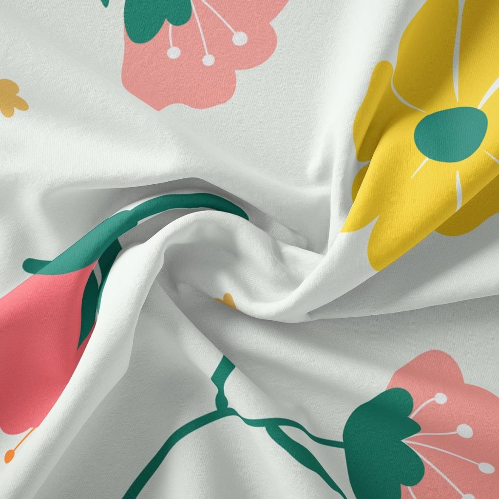 فروش اینترنتی  پارچه لباس پارچه باما مدل کرپ بوگاتی طرح گلهای رنگارنگ کد 6011283