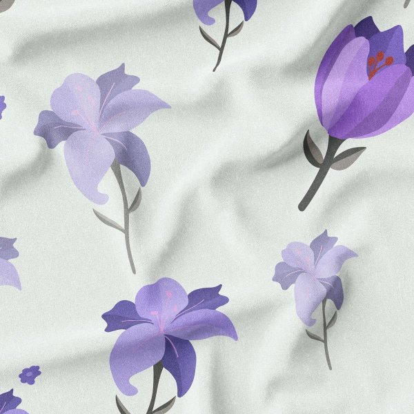  پارچه لباس پارچه باما مدل کرپ بوگاتی طرح گلهای نقاشی کد 6011289