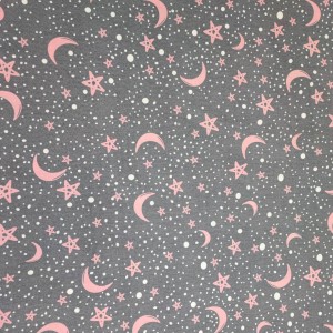 خرید آنلاین پارچه آشپزخانه و ملحفه طرح ماه و ستاره عرض 2 متر