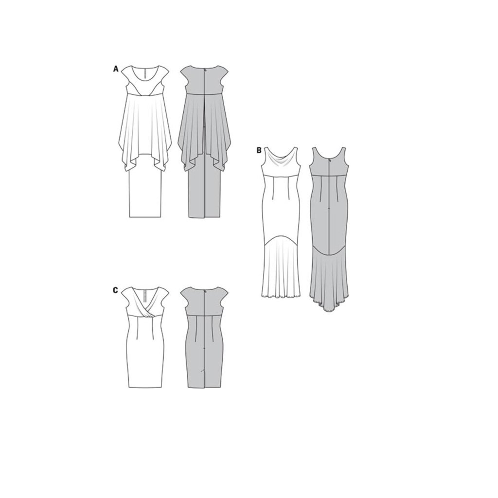 خرید آنلاین الگو خیاطی لباس مجلسی زنانه بوردا استایل کد 6944 سایز 36 تا 48 متد مولر