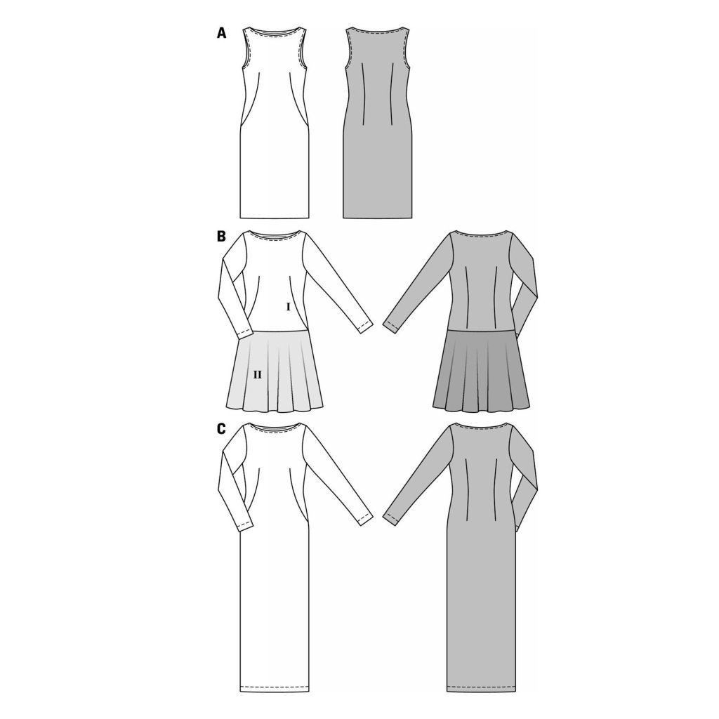 خرید آنلاین الگو خیاطی پیراهن و سارافون زنانه بوردا استایل کد 6988 سایز 34 تا 46 متد مولر