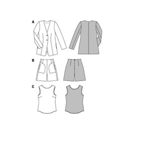 فروش اینترنتی الگو خیاطی تاپ کت شلوارک زنانه بوردا استایل کد 7076 سایز 34 تا 44 متد مولر