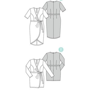 فروش اینترنتی الگو خیاطی پیراهن زنانه بوردا استایل کد 6447 سایز 44 تا 54 متد مولر