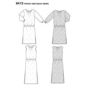 خرید اینترنتی الگو خیاطی پیراهن زنانه بوردا استایل کد 6413 سایز 34 تا 46 متد مولر-