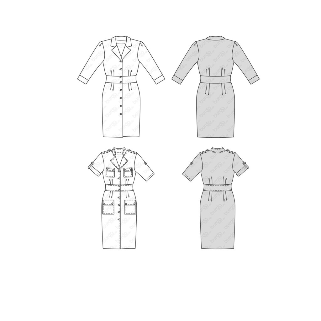 فروش اینترنتی الگو خیاطی پیراهن زنانه بوردا استایل کد 6440 سایز 36 تا 46 متد مولر