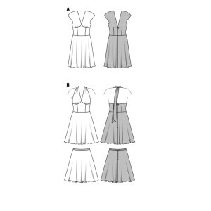 خرید آنلاین الگو خیاطی پیراهن و دامن زنانه بوردا استایل کد 6793 سایز 34 تا 44 متد مولر