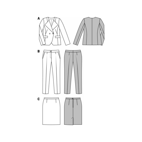 الگوی خیاطی کت دامن و شلوار زنانه بوردا استایل کد 7010 سایز 44 تا 54 متد مولر