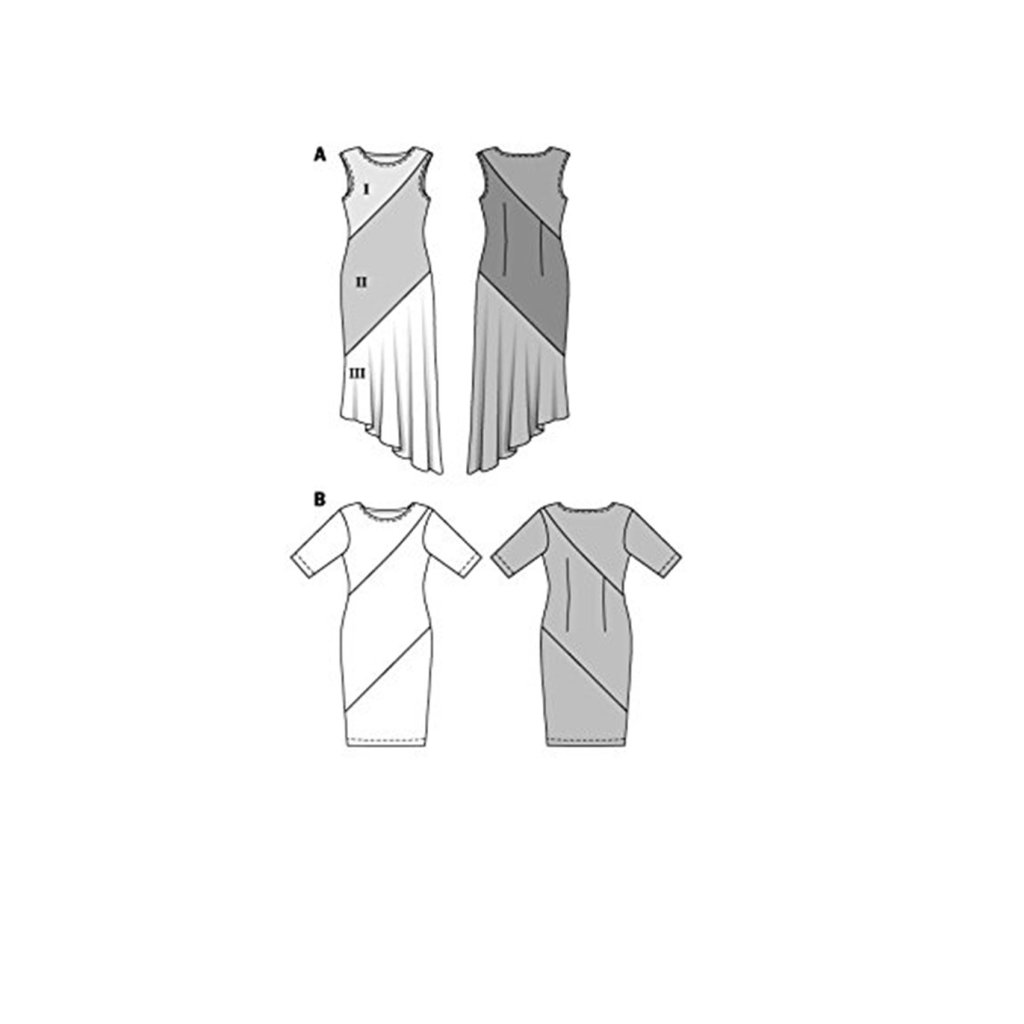 خرید آنلاین الگو خیاطی پیراهن زنانه بوردا استایل کد 6500 سایز 34 تا 46 متد مولر