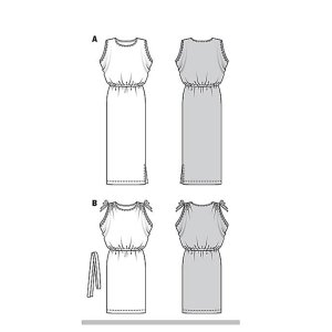 خرید آنلاین الگو خیاطی پیراهن زنانه بوردا استایل کد 6414 سایز 34 تا 44 متد مولر