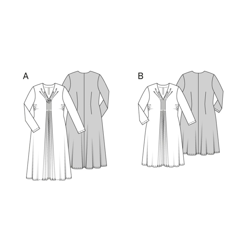 خرید اینترنتی الگو خیاطی پیراهن زنانه بوردا استایل کد 6618 سایز 46 تا 60 متد مولر