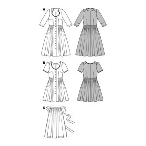 خرید آنلاین الگو خیاطی پیراهن زنانه بوردا استایل کد 7084 سایز 36 تا 50 متد مولر