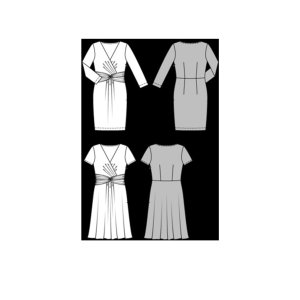 خرید آنلاین الگو خیاطی پیراهن زنانه بوردا استایل کد 7082 سایز 36 تا 46 متد مولر