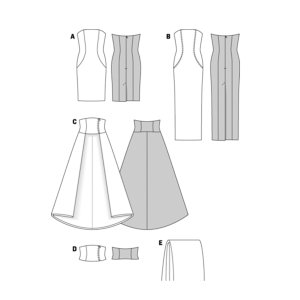 فروش اینترنتی الگو خیاطی لباس شب زنانه بوردا استایل کد 7155 سایز 34 تا 44 متد مولر