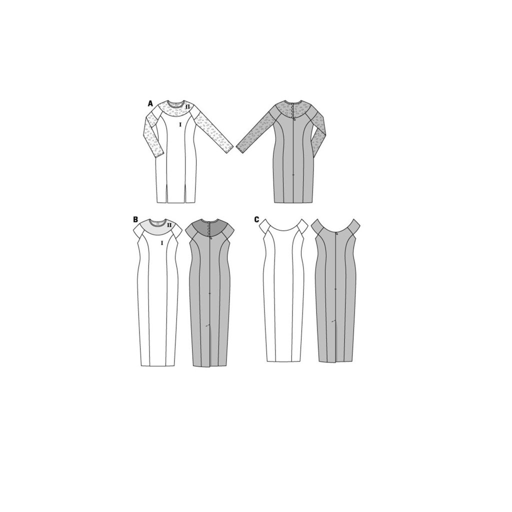 خرید اینترنتی الگو خیاطی لباس شب زنانه بوردا استایل کد 7166 سایز 44 تا 58 متد مولر
