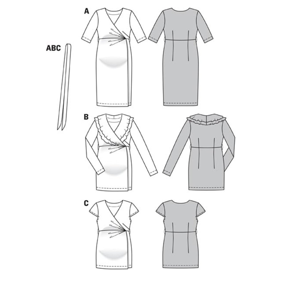 فروش اینترنتی الگو خیاطی پیراهن بارداری بوردا استایل کد 6957 سایز 34 تا 46 متد مولر