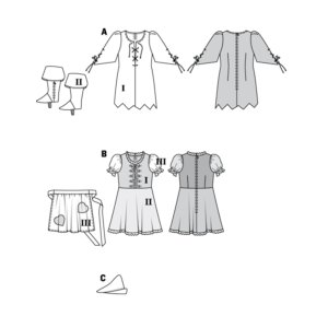 خرید آنلاین الگو خیاطی لباس نمایش رابین هود بوردا کیدز کد 2392 سایز 8 تا 13 سال متد مولر