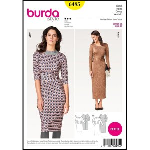 الگو خیاطی پیراهن زنانه بوردا استایل کد 6485 سایز 32 تا 42 متد مولر