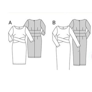 فروش اینترنتی الگو خیاطی پیراهن زنانه بوردا استایل کد 6485 سایز 32 تا 42 متد مولر