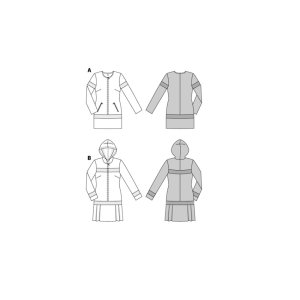 فروش اینترنتی الگو خیاطی پیراهن هودی زنانه بوردا استایل کد 6595 سایز 34 تا 44 متد مولر
