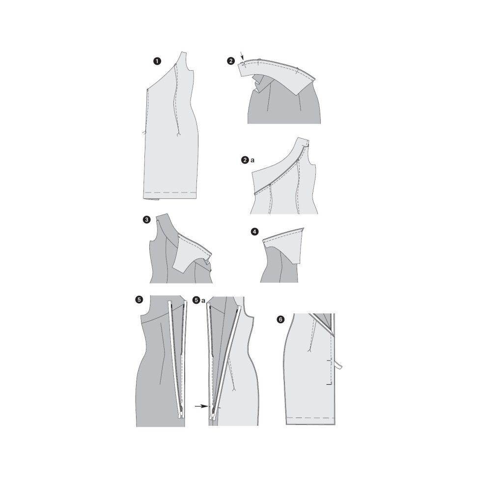 خرید آنلاین الگو خیاطی پیراهن مجلسی زنانه بوردا استایل کد 6523 سایز 34 تا 44 متد مولر