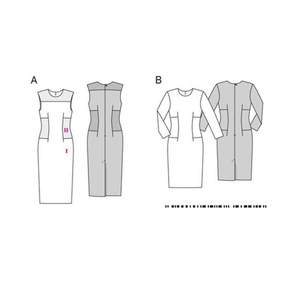 فروش اینترنتی الگو خیاطی پیراهن مجلسی زنانه بوردا استایل کد 6450 سایز 34 تا 44 متد مولر