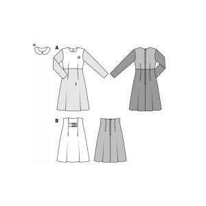 خرید آنلاین الگو خیاطی پیراهن و دامن زنانه بوردا استایل کد 7025 سایز 32 تا 42 متد مولر