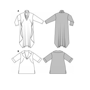 خرید آنلاین الگو خیاطی تونیک و پیراهن زنانه بوردا استایل کد 7005 سایز 46 تا 60 متد مولر