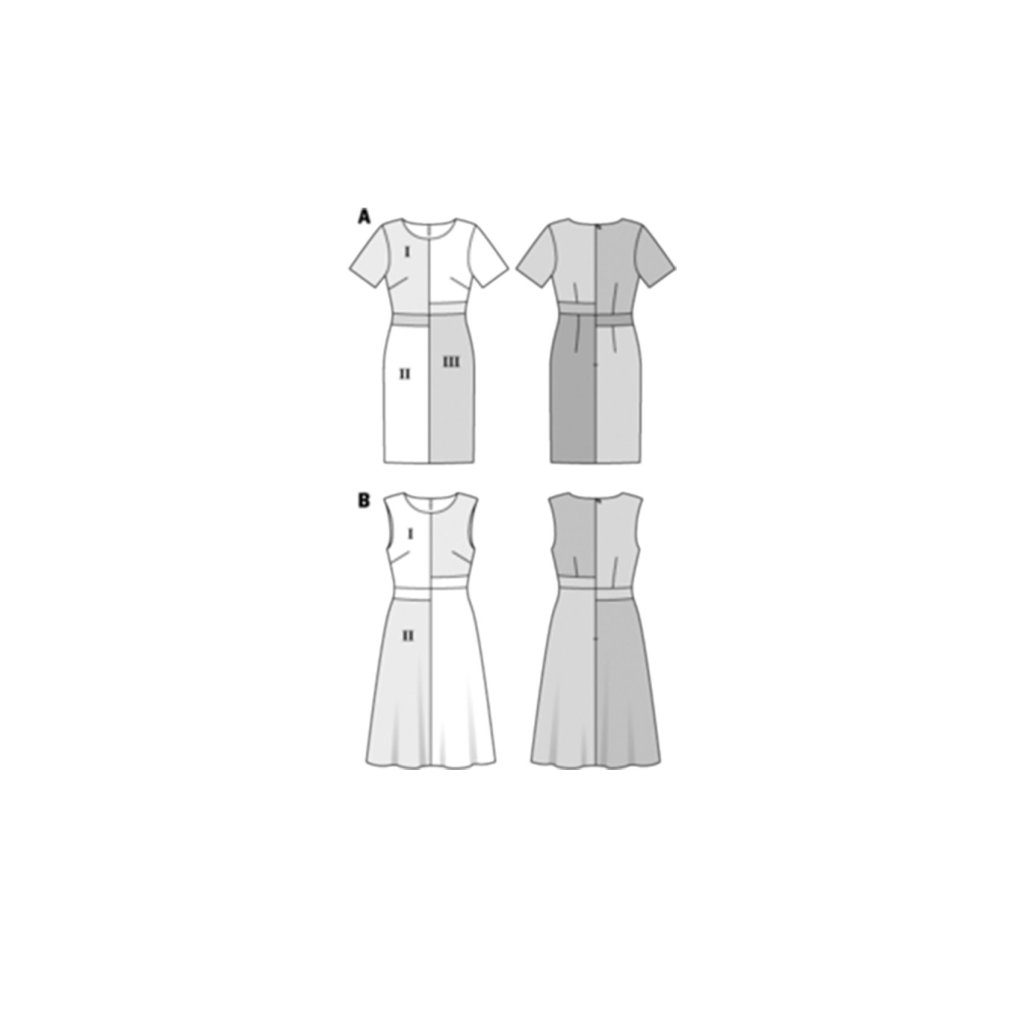 خرید آنلاین الگو خیاطی پیراهن زنانه بوردا استایل کد 6499 سایز 34 تا 46 متد مولر