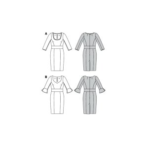 خرید اینترنتی الگو خیاطی پیراهن زنانه بوردا استایل کد 6223 سایز 34 تا 44 متد مولر