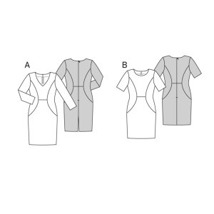 خرید آنلاین الگو خیاطی پیراهن زنانه بوردا استایل کد 6605 سایز 32 تا 46 متد مولر