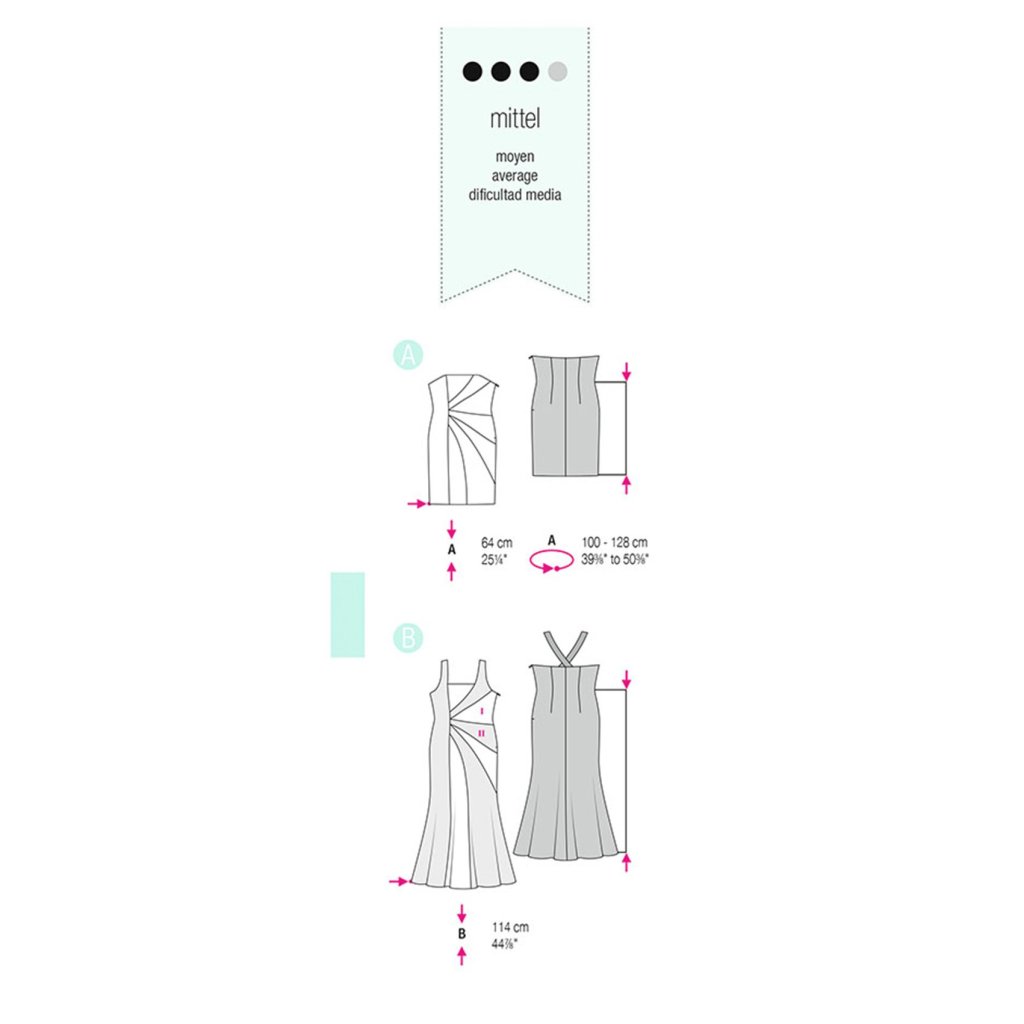 فروش اینترنتی الگو خیاطی پیراهن مجلسی زنانه بوردا استایل کد 6547 سایز 44 تا 54 متد مولر