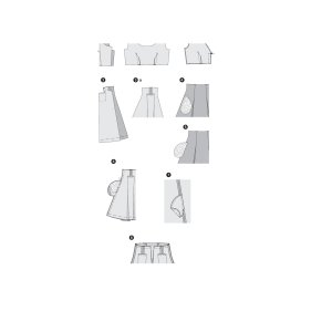 فروش اینترنتی الگو خیاطی پیراهن زنانه بوردا استایل کد 6536 سایز 32 تا 44 متد مولر