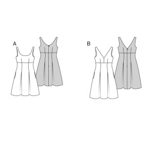 خرید آنلاین الگو خیاطی پیراهن زنانه بوردا استایل کد 6536 سایز 32 تا 44 متد مولر