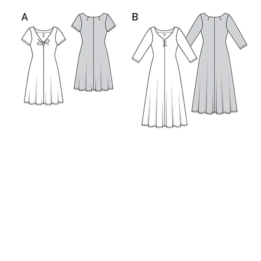 فروش اینترنتی الگو خیاطی پیراهن زنانه بوردا استایل کد 6531 سایز 34 تا 46 متد مولر