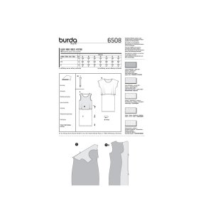 خرید آنلاین الگو خیاطی پیراهن زنانه بوردا استایل کد 6508 سایز 34 تا 46 متد مولر