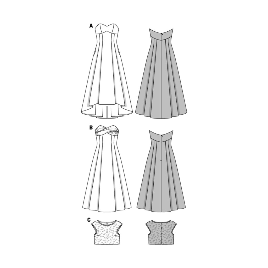 خرید آنلاین الگو خیاطی لباس مجلسی زنانه بوردا استایل کد 6777 سایز 34 تا 44 متد مولر