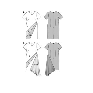 خرید آنلاین الگو خیاطی پیراهن زنانه بوردا استایل کد 6784 سایز 44 تا 54 متد مولر