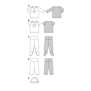 خرید آنلاین الگو خیاطی ست لباس نوزادی بوردا کیدز کد 9423 سایز 1 ماه تا 12 ماه متد مولر