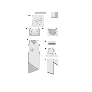 خرید آنلاین الگو خیاطی پیراهن زنانه بوردا استایل کد 6641 سایز 36 تا 46 متد مولر