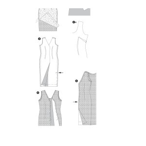 خرید اینترنتی الگو خیاطی لباس مجلسی زنانه بوردا استایل کد 7093 سایز 36 تا 48 متد مولر