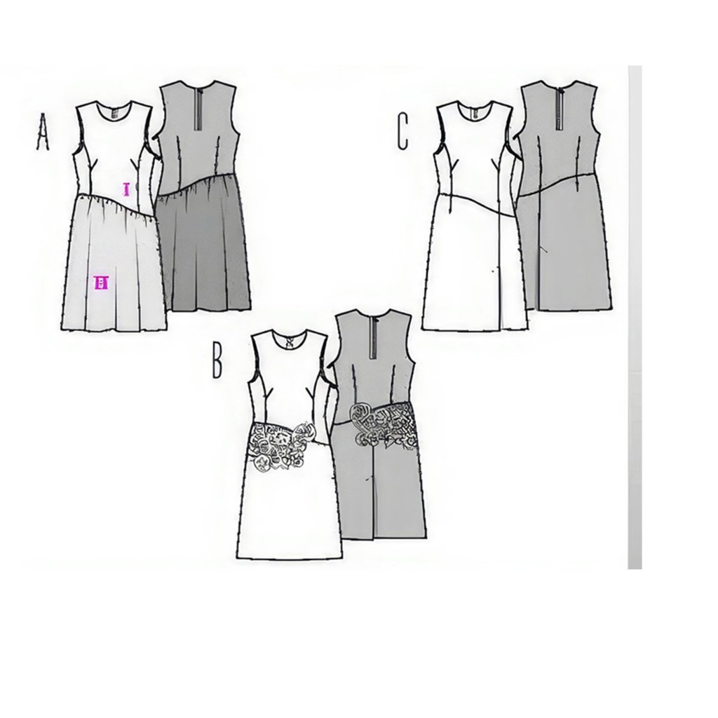 خرید آنلاین الگو خیاطی پیراهن مجلسی زنانه بوردا استایل کد 7217 سایز 34 تا 44 متد مولر