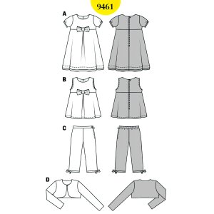 فروش اینترنتی   الگو خیاطی کت و پیراهن و شلوار دخترانه بوردا کیدز کد 9461 سایز 3 تا 8 سال متد مولر